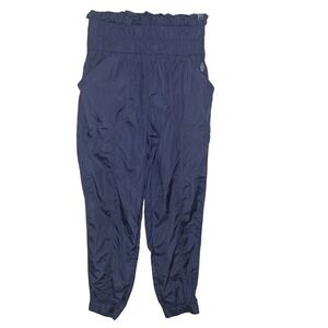 FP Movement Navy Blue Smocked Waist Jogger Pants Women's Activewear Athleisure